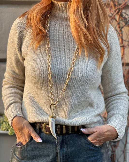 Maglioncino in lana e cashmere lavorato all’uncinetto – Taglia unica